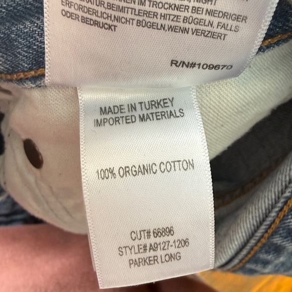 Agolde Parker Long Classic Blue Jean Shorts Size 27 - Picture 7 of 11